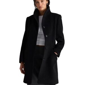 Quince Womens Wool Cashmere Cocoon Coat Black $175, Sz S, NWT!
